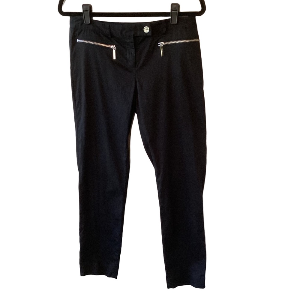 MICHAEL Michael Kors Black Pants Size 4 Zipper Pockets Cotton/Spandex